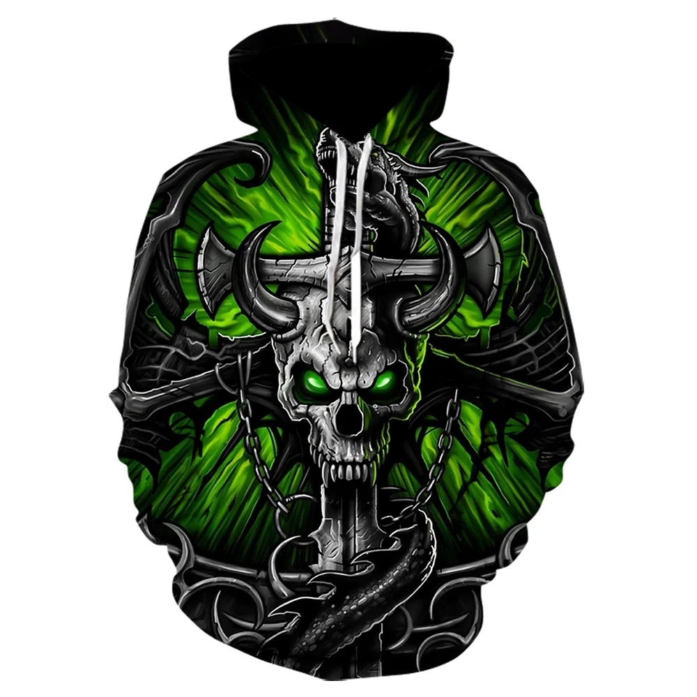 

2021 Skull Hoodie Men's Boy Hoody Ms. Girl Sweatshirt Full Print 3D Skull Hip Hop Street Wearing Pullover Hoodies Top Streetwear