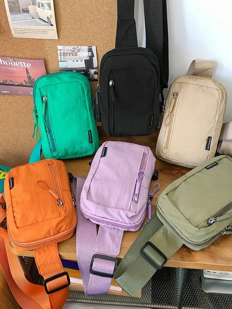 

Casual Nylon Shoulder Bag, Minimalist Crossbody Bag For Teenagers, Outdoor Chest Bag