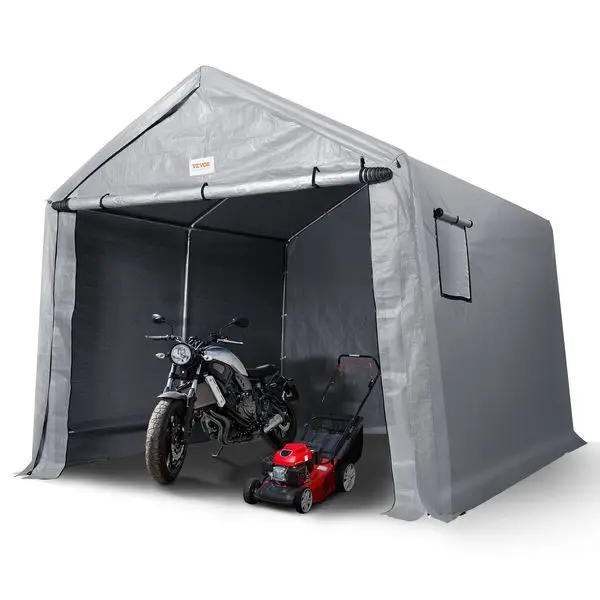 

VEVOR Portable Shed Outdoor Storage Shelter, 7 x 12 x 7.36 ft Heavy Duty Instant Storage Tent Tarp Sheds with Roll-up Zipper Doo