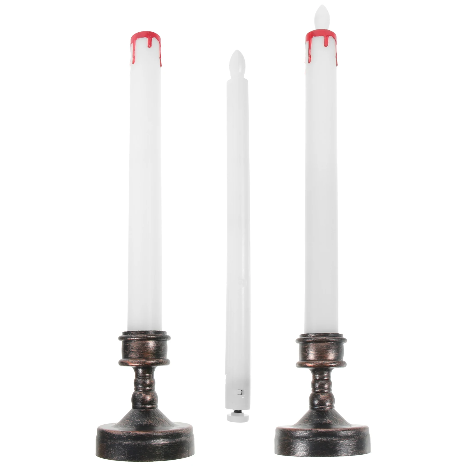 

2 Pcs Electronic Candles Flameless LED Votive Operated Tealight Reusable Decorative Plastic Warm Effect