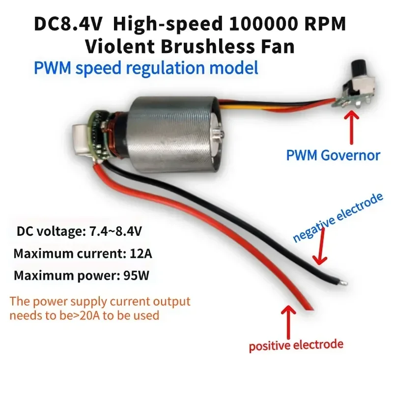 High-Speed and Powerful DC Motor with Brushless Integrated Design for 7.4-8.4V Voltage Range `10000rpm