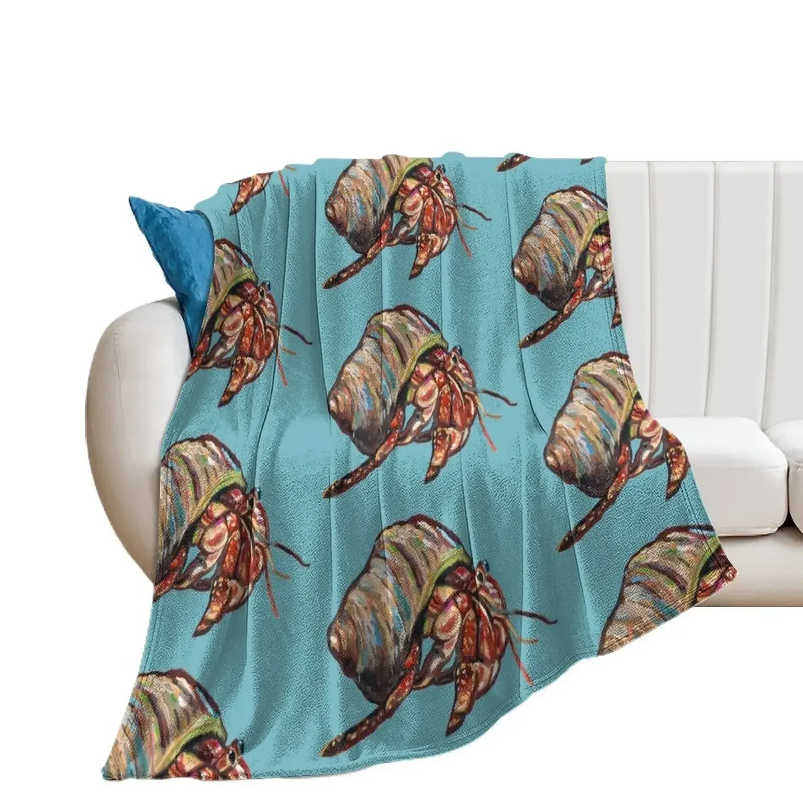 Colorful Beach Hermit Crab Throw Blanket cosplay anime Luxury St Cute Weighted Blankets