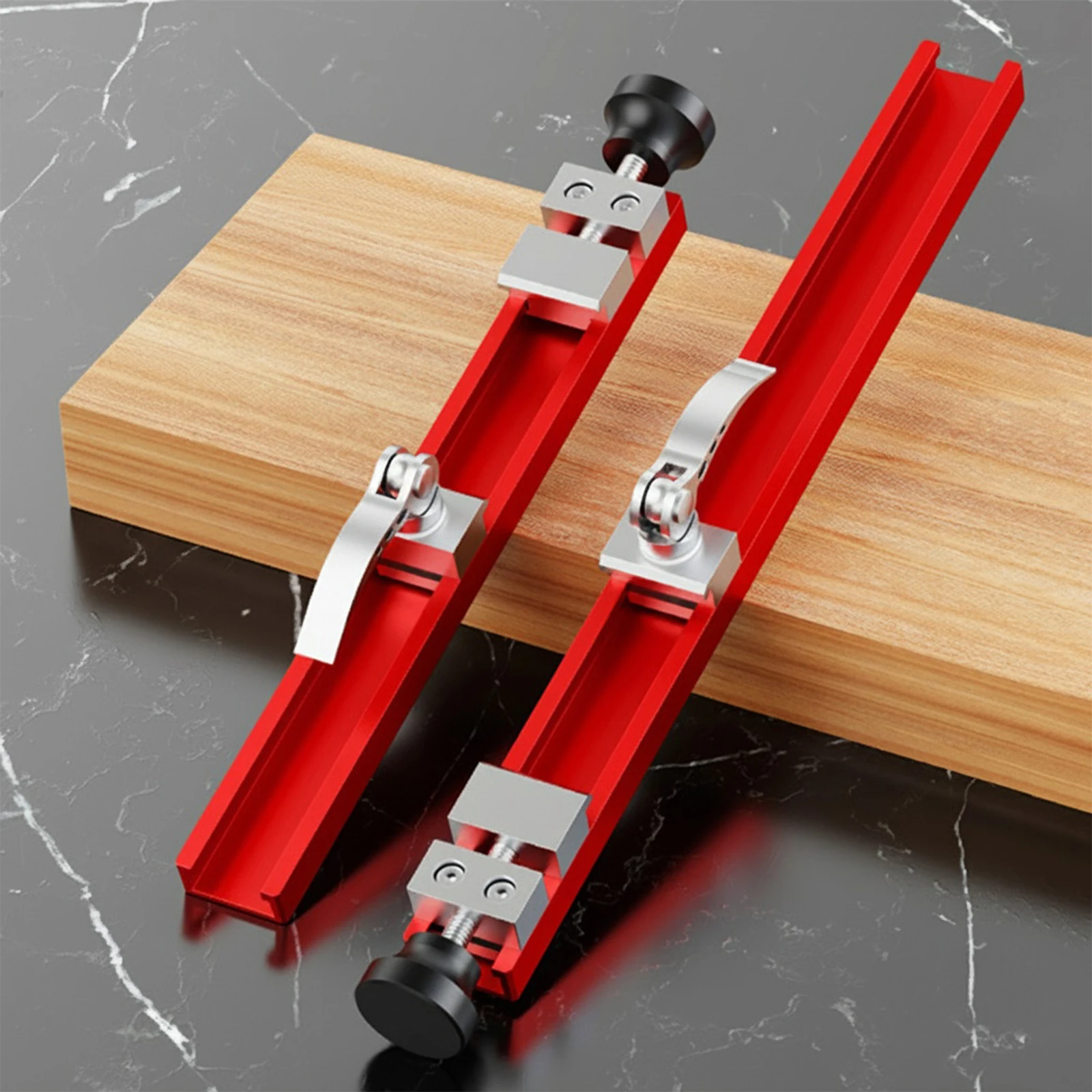Circular Saw Guide Rail Adjustable Width Circular Saw Track Guide Two-Way Buckle Locking Clamp for Woodworking Engraving Framing