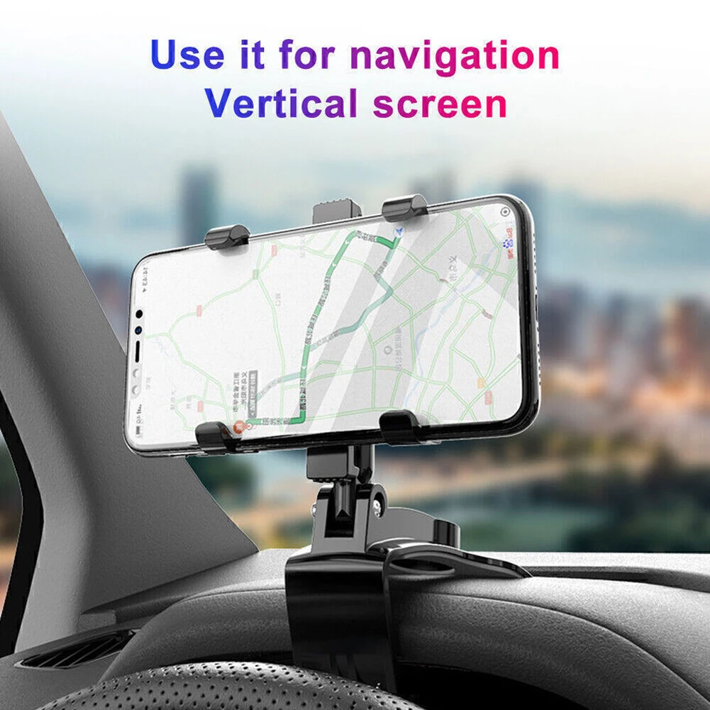 Car Phone Holder Foldable Multi-function Instrument Cluster Phone Holder Dashboard Adjustable Spring Clip Cell Phone Holder