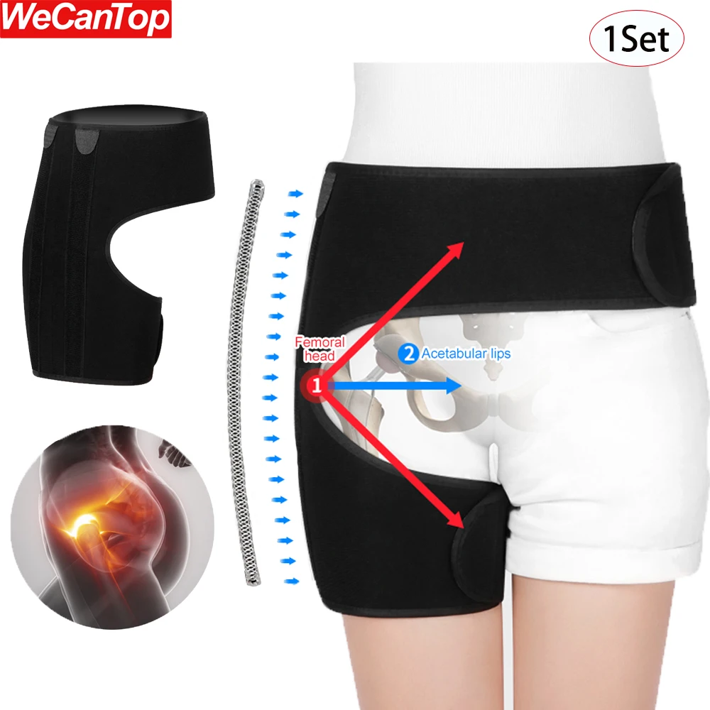 

Groin Hip Brace for Sciatica Pain Relief Support Wrap for Hip Flexor Recovery Injury Sprain Relief Hernia Hamstring Quad SI Belt