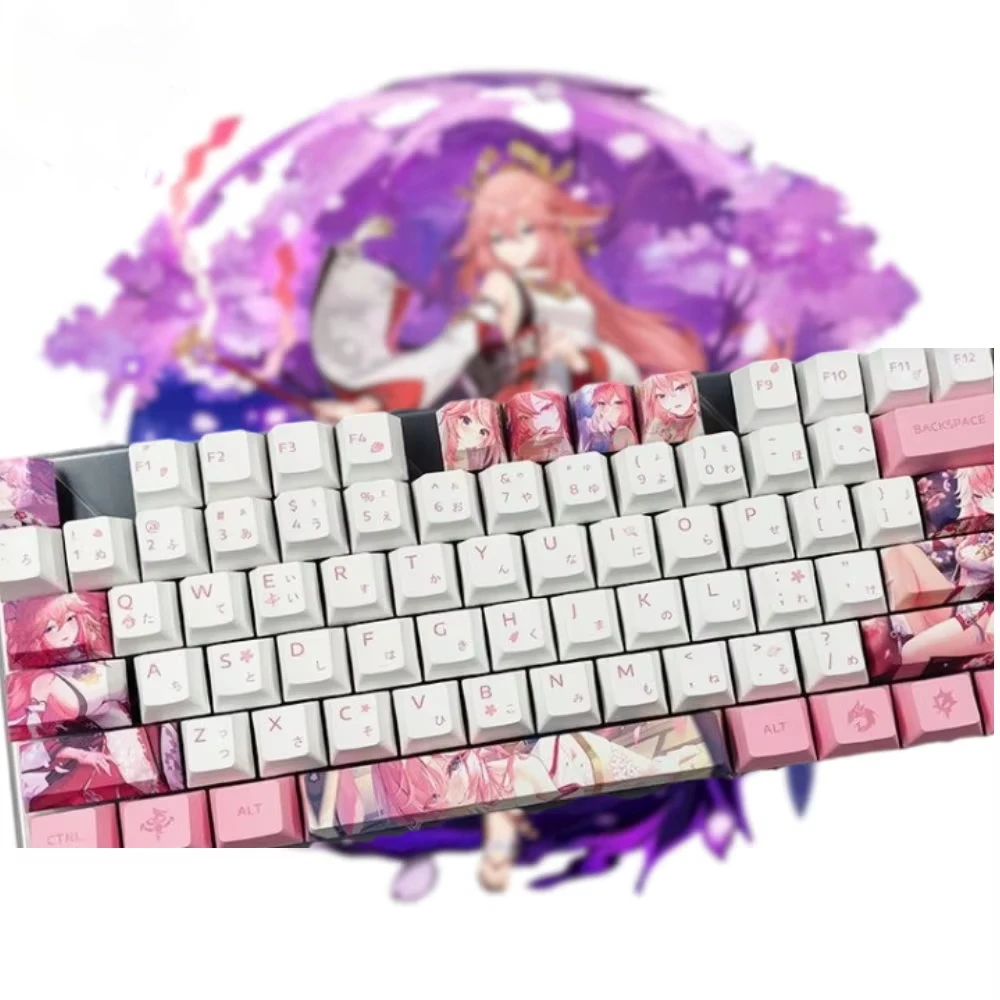 12 Keys Genshin Impact Keycaps Profile PBT DYE-Sublimation Mechanical Keyboards Keycap Anime Game Keycaps MX Switches  ﻿