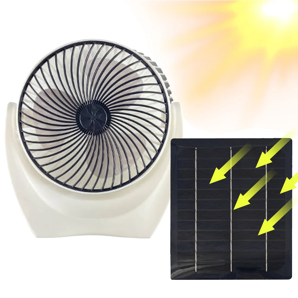 Solar Panel Fan Portable Solar Fan with USB Solar Powered Camping Fan Outdoor Fan for Picnic Barbecue Fishing Travel