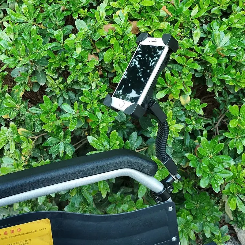 Electric Wheelchair Mobile Phone Stand Live Streaming Fixed Stand Convenient Accessories 360 Degrees Rotatable Phone Stand