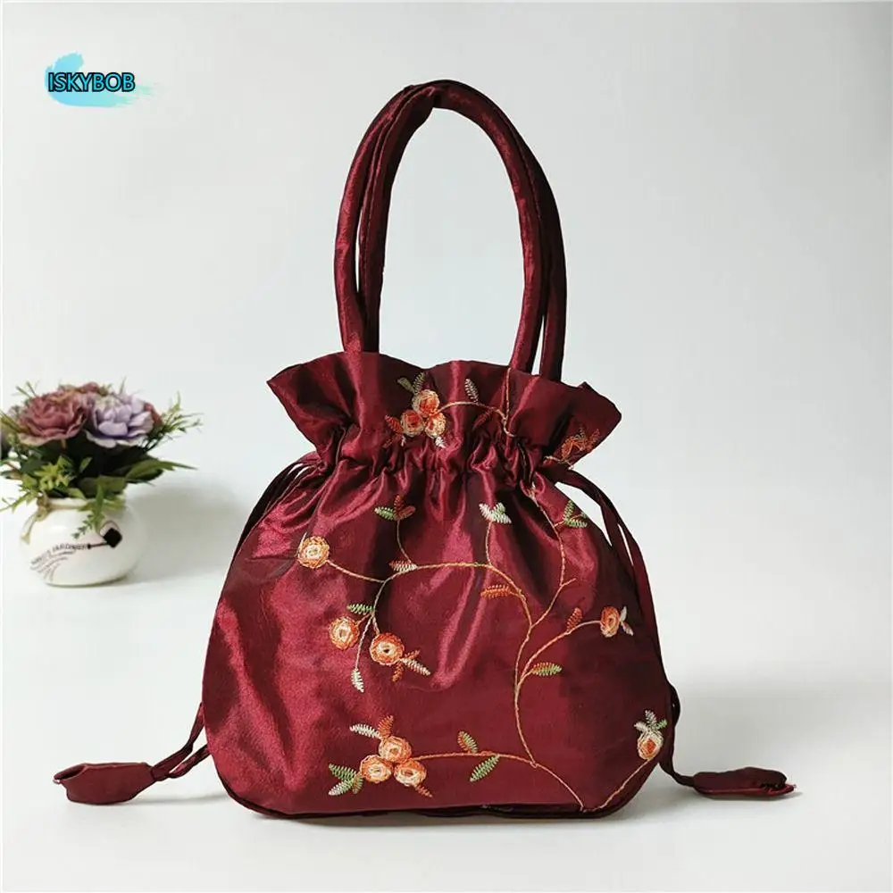 

Bag Ethnic Style Cosmetic Bag Embroidery Hanfu Drawstrings Bags Small Storage Bags Jewerly Packing Bag Women Flower Handbags