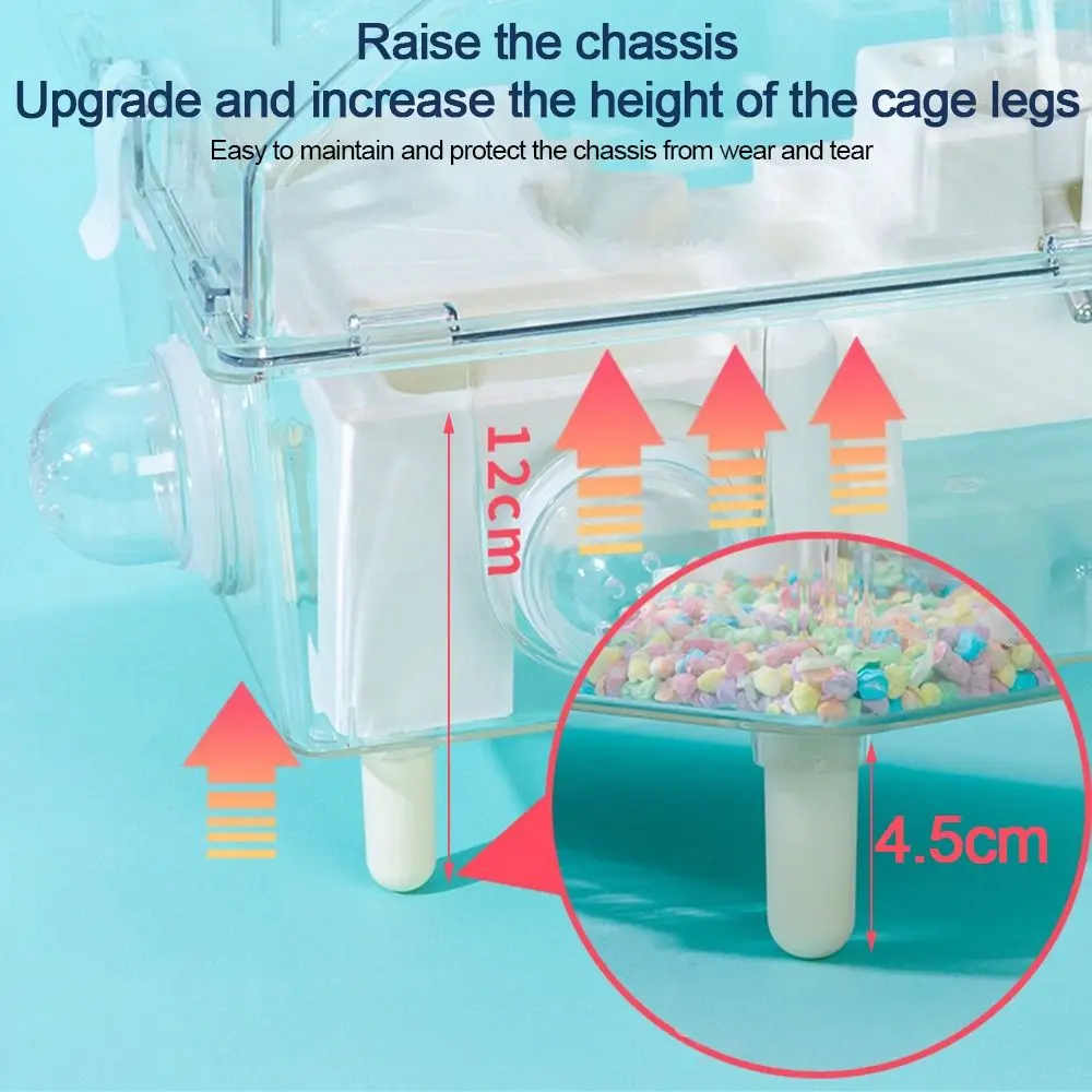 

Прочная большая клетка для хомяка, вентиляция, легко чистящаяся клетка для мелких животных с колесом, прозрачная клетка для песчанки, дом для среды обитания, маленькие домашние животные