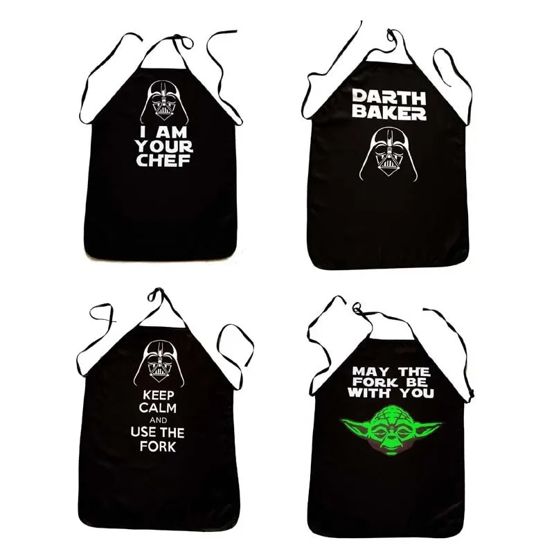 Black Cheaf Dinner Party Apron Kitchen For Men Woman BBQ Cooking Polyester Baking Accessories