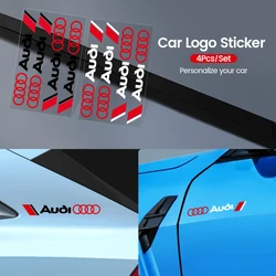 4PCS Car Door Handle Sline Badge Decoration Sticker Auto Applique Accessories For Audi Sline RS A1 A2 A3 A4 A5 A6 A7 A8 B8 Q3 Q5