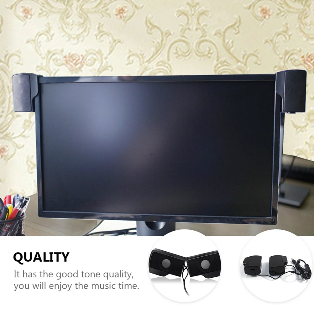 

USB Computer Speaker Clip-on Stylish Clip 3.5mm Audio Speaker Desktop Portable Office Music Loudspeaker Box Voice Box