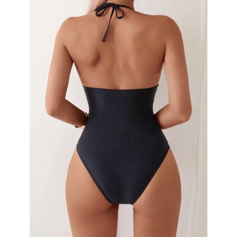 2026 Mesh Swimsuit One Piece Sexy Vintage Swimwear Women Black Bathers Bathing Swimming Swim Suit Padded Beachwear Summer