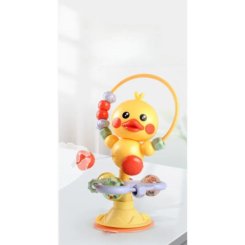 Mesa y silla para bebé, sonajeros para mesa de comedor con ventosa, juguetes relajantes, sonajeros para mordedores, música giratoria