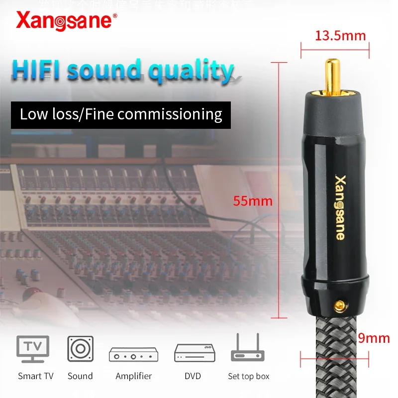 Xangsane ハイファイ銀メッキ銅デジタル同軸オーディオケーブル SPDIF テレビアンプサウンド 75 Ω ステレオ高忠実度同軸ケーブル