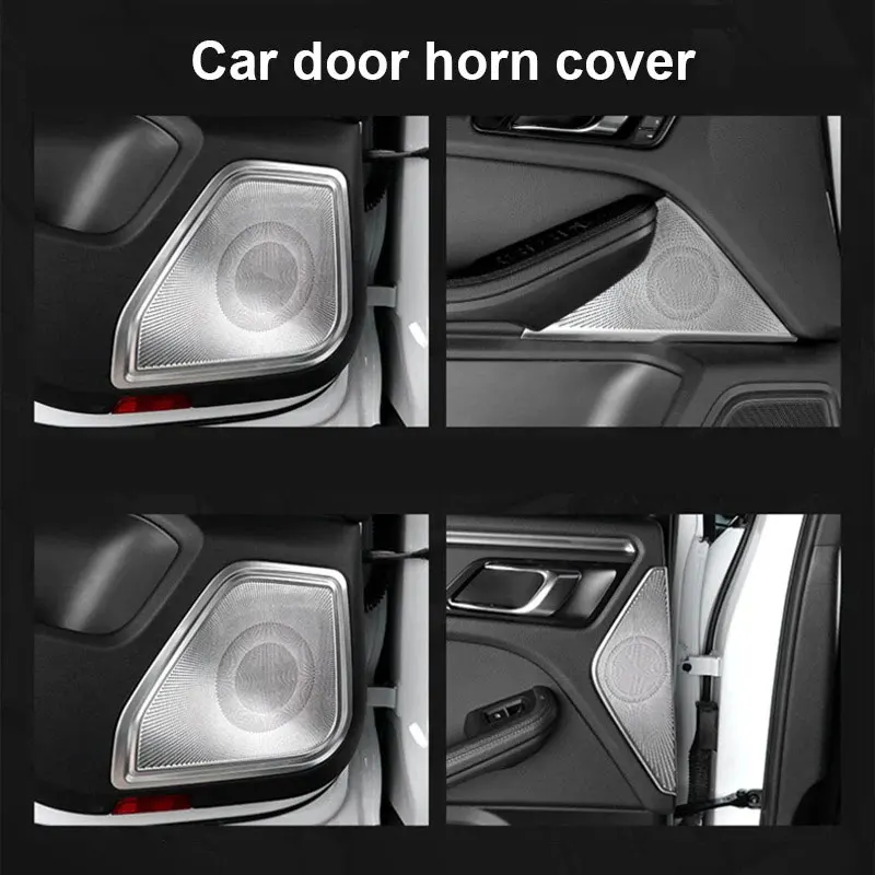 For Porsche Macan Stainless Steel Car Door Speaker Cover Horn Decorative Cover Interior Modification And Upgrade Accessories