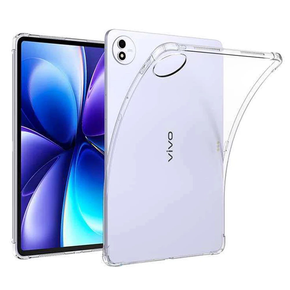 For vivo Pad6 Pro Case Four Corner Shockproof Clear Tablet TPU Cover - Transparent