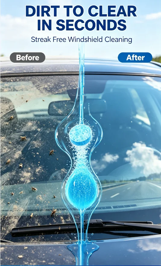 Car Windshield Glass Concentrated Washer Tablets Car Effervescent Washer Fluid Wiper Glass Solid Cleaning Tablets for Car Window