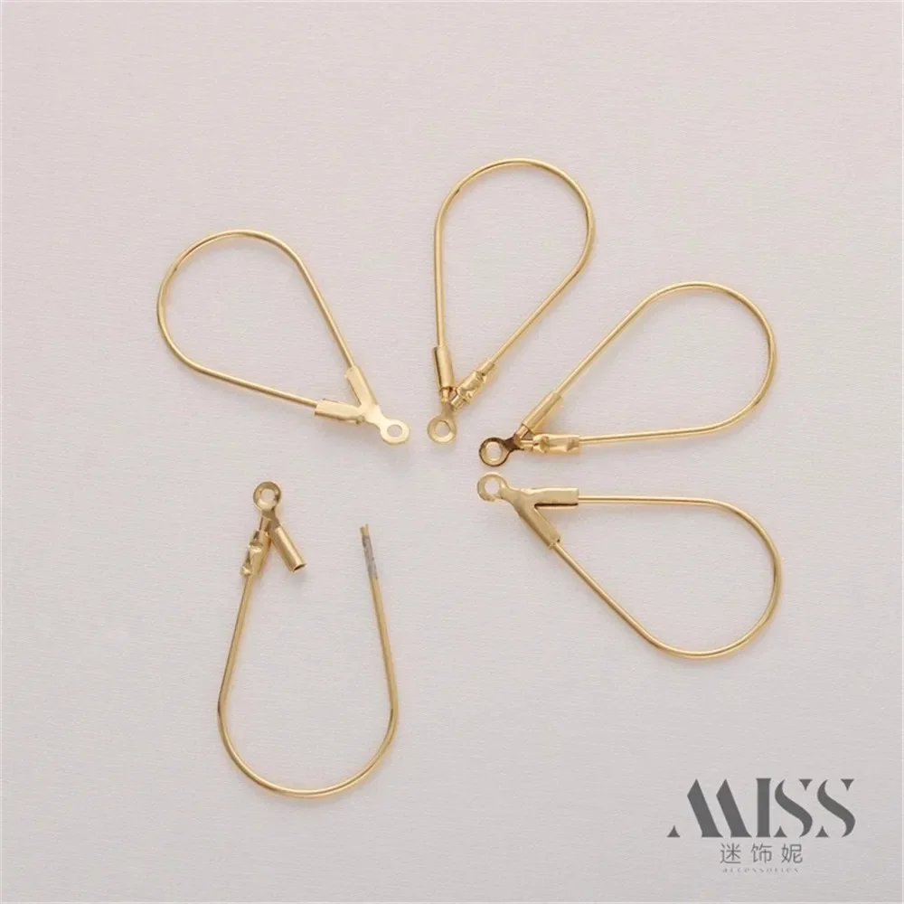 14k pakket goudkleurige gecoate gladde waterdruppel gesp hanger verbinding gesp DIY handgemaakte ketting armband accessoires