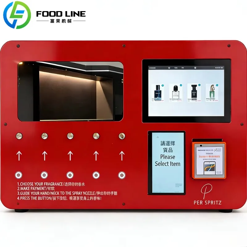 Custom Perfume Vending Solution For Malls Smart Metal Wall Mounted Fragrance Machine With Cologne Spray And User Interface