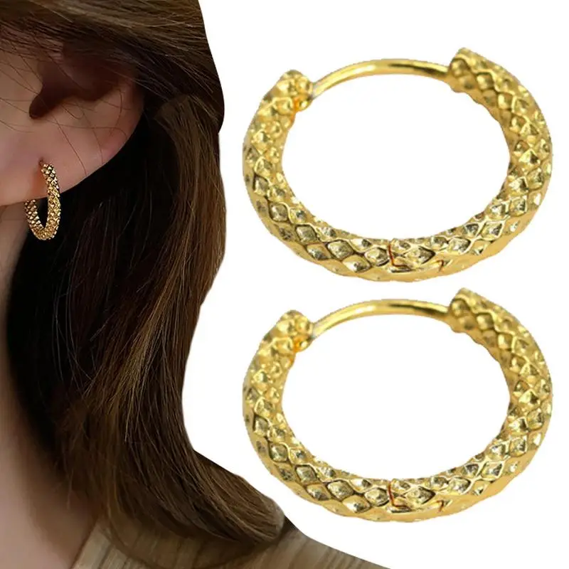 Classic Gold Hoop Earrings Ear Buckle For Women Trendy Gold Color Small Chunky Circle Hoop Earrings Jewelry Accessories