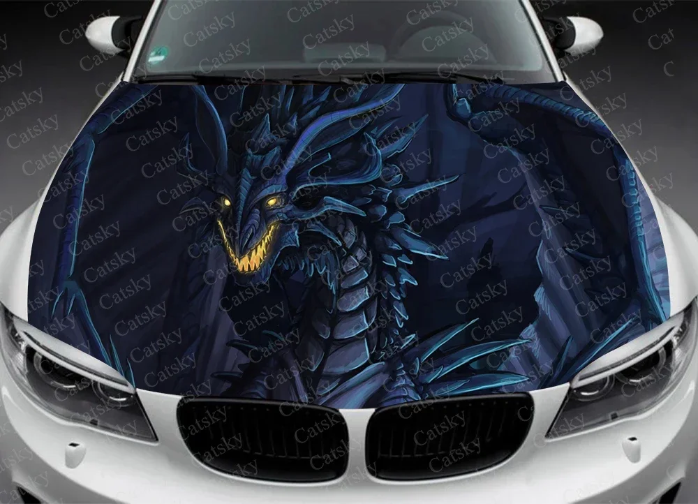 Fantasy Angry Dragon Car Hood Vinyl Stickers Wrap Film Engine Cover Decals Sticker Universal Auto Accessories Decoration Protect