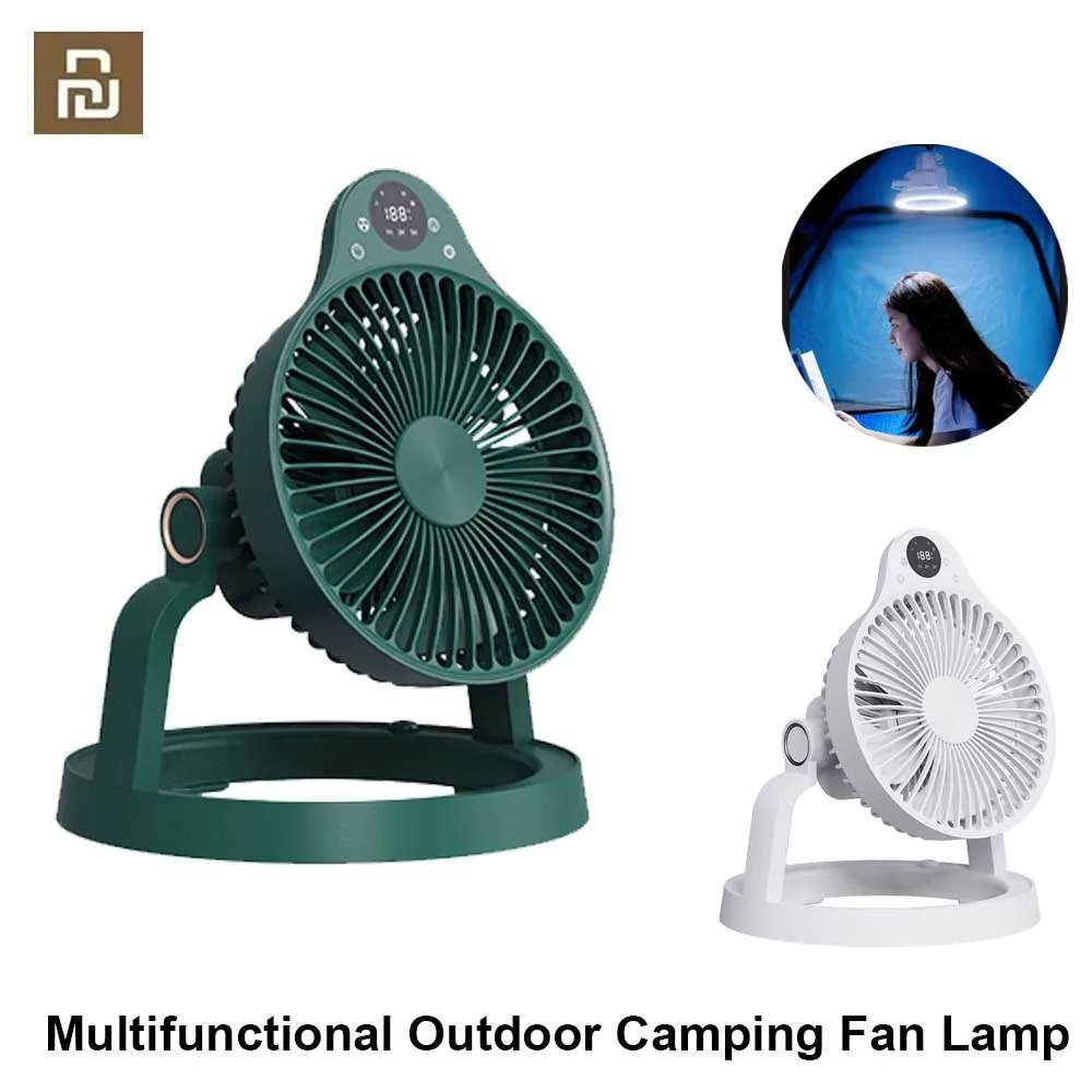 Multifunctional Outdoor Camping Lighting Fan Portable USB Charging Tent Hanging LED Camping Fan Desktop Fans 3 Gears Adjustable