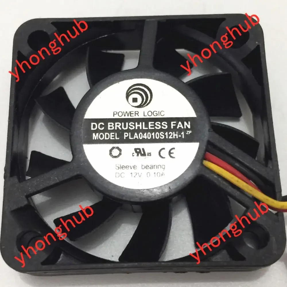 Power Logic PLA04010S12H-1 DC 12V 0.10A 40x40x10mm 3-wire Server Cooling Fan