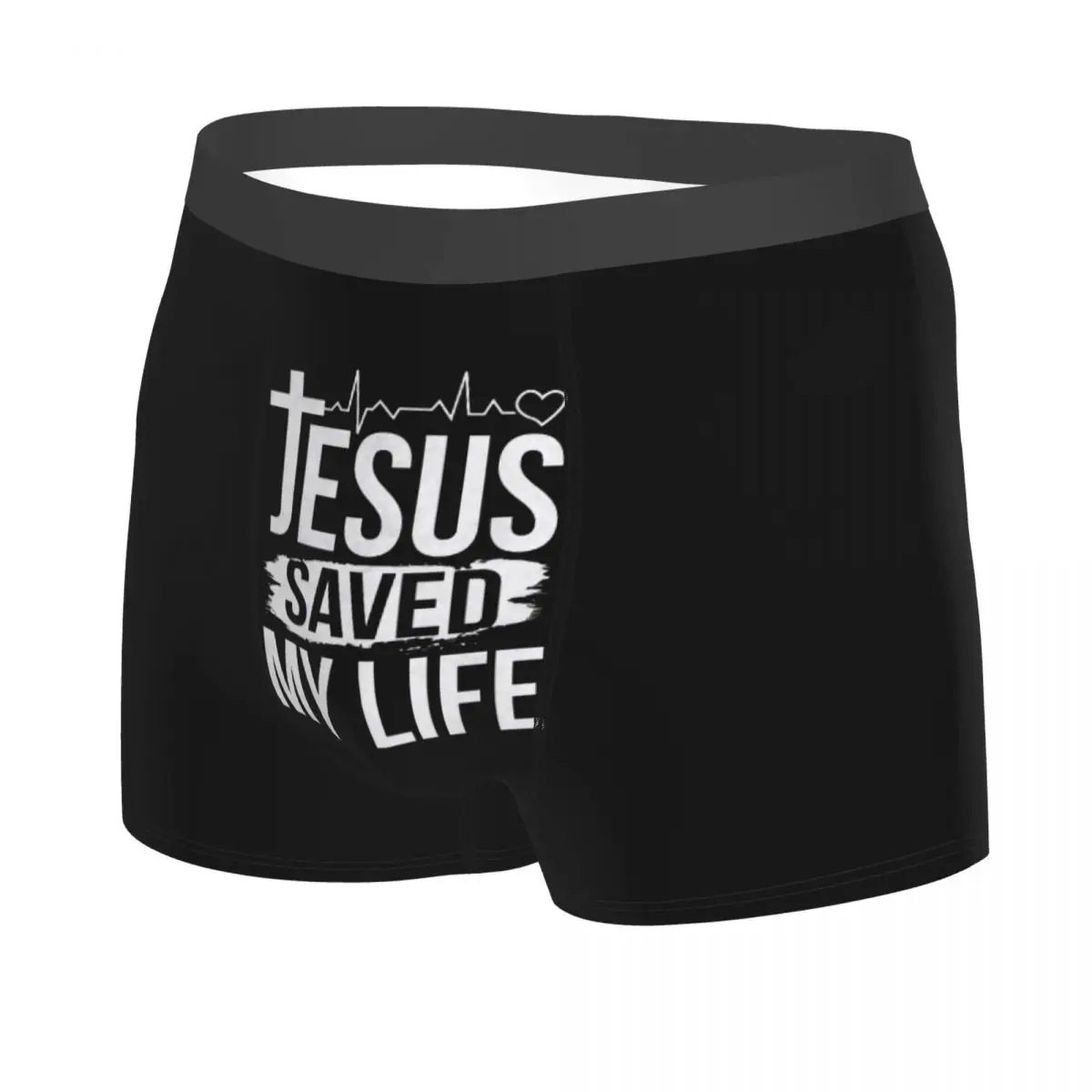 Jesus Saved My Life Boxer Shorts For Men 3D Print Male Christ Religion Christian Faith Underwear Panties Briefs Soft Underpants