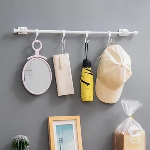 4 adet braketi perde çubuk ayarlanabilir manşet kanca, çubuk tutucu bağlar, yapışkanlı perde, duvara monte sabit klip asılı raf kanca En iyi 10 ürün rehberi-no. 6