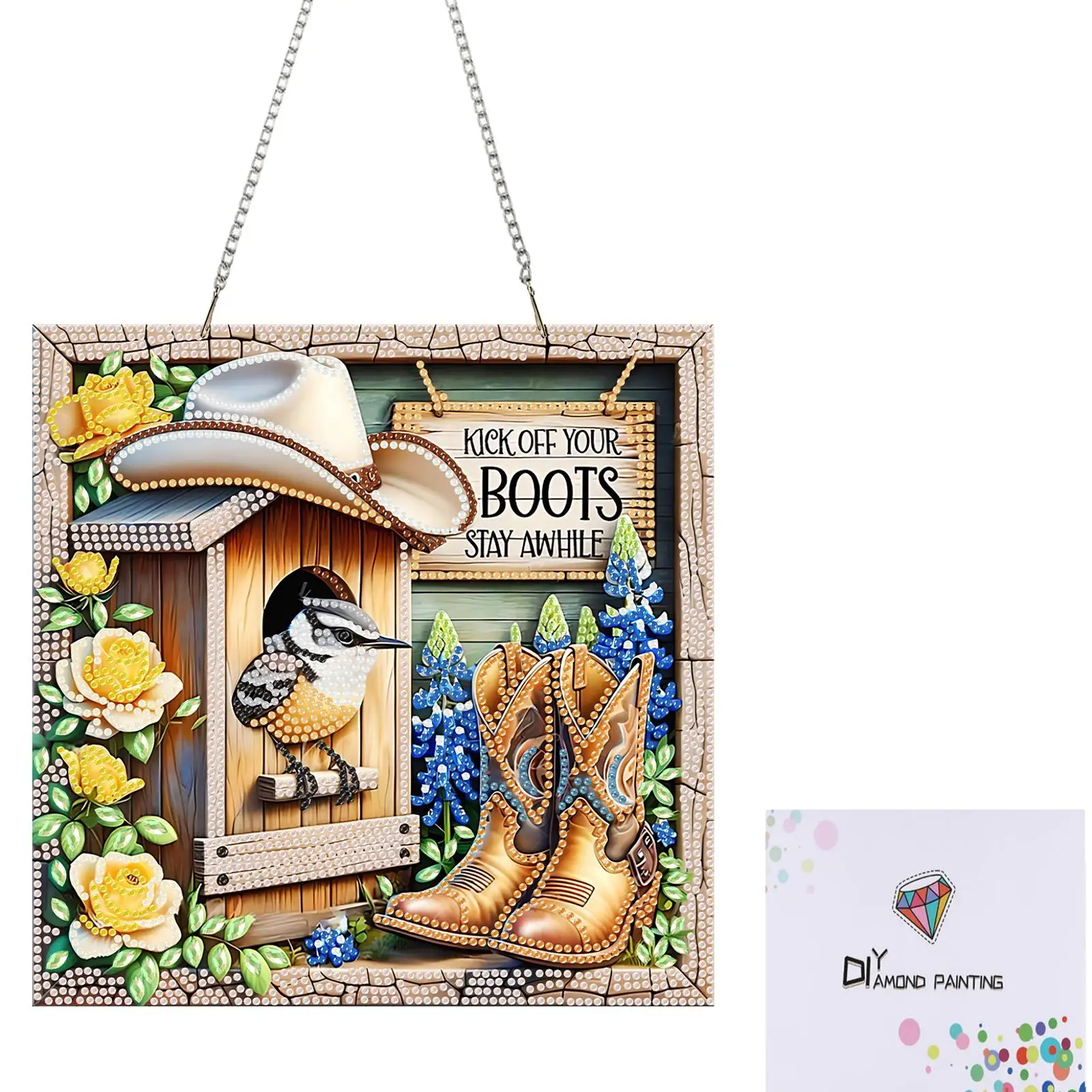 

Boots DIY 2D Flat Acrylic Special Shaped Diamond Painting Kits Pendant Gifts