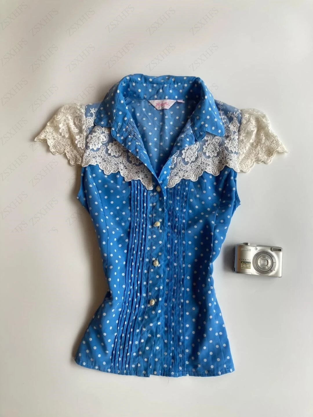 Sweet Kawaii T shirts Women Clothes Fashion 2000s Wave Point Slim Lace Tank Tops Femme Punk Summer Y2k Harajuku Korea Crop Top