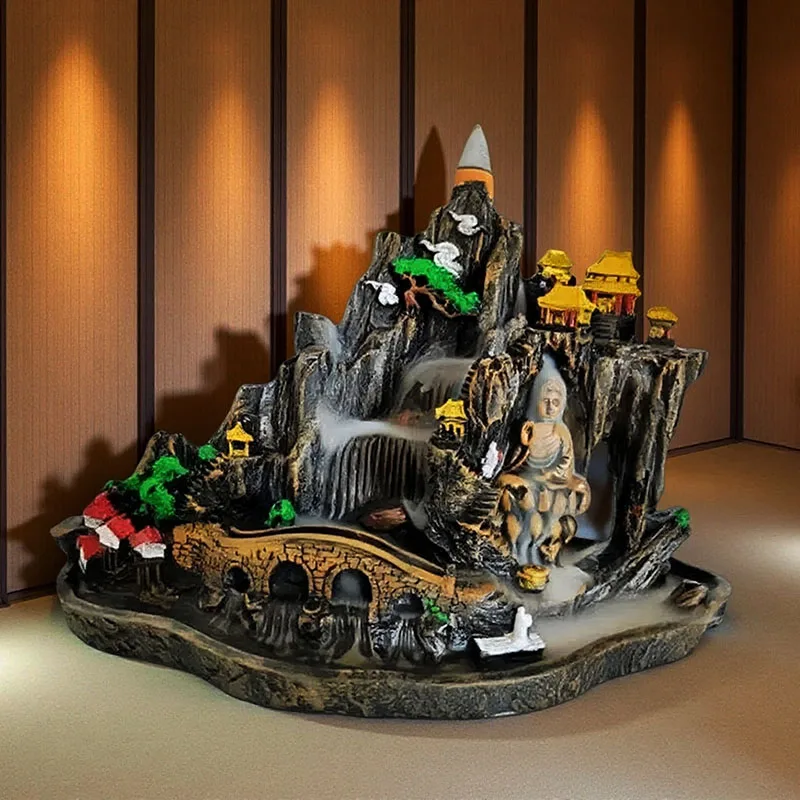 

Big Size Backflow Incense Burner Retro Entrance Hall Decoration Ornaments Ceramic Cone Censer for Ornamental Fragrance