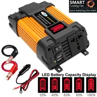 Car Power Inverter with LED Voltage Capacity Display, Transformer Converter, Car Electronics, 4000W, 6000W, 12V to 110V, 220V