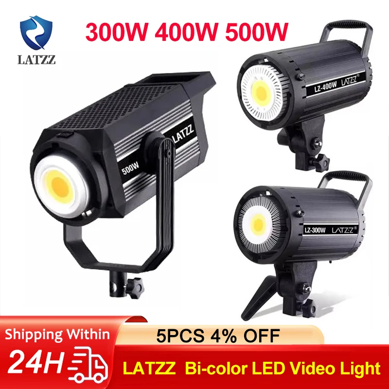 

LATZZ 500W LED Video Light Bi-color 300w 400w Continuous Output COB Photography Light APP Control Studio Lamp for Live Streaming