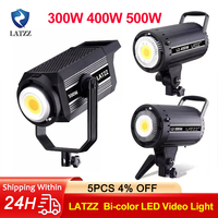 LATZZ 500W LED Video Light Bi-color 300w 400w Continuous Output COB Photography Light APP Control Studio Lamp for Live Streaming