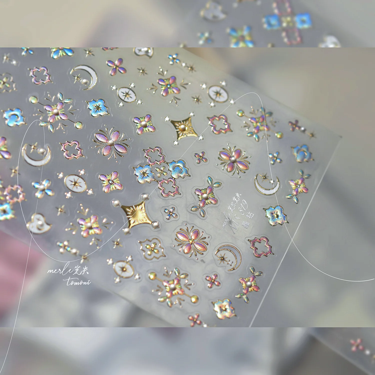 Adesivi per unghie con strass di cristallo 5D Bohemian colorato amore cuore luna decorazione per unghie adesivo decorazione adesiva decalcomania per manicure