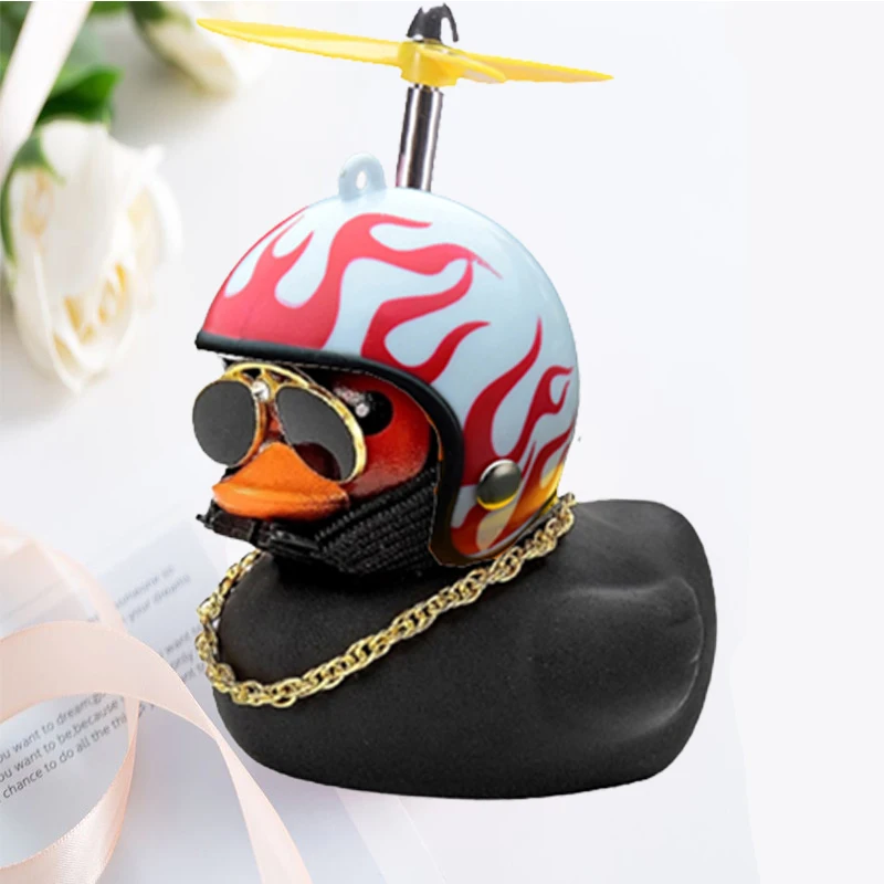 Auto süße Ente mit Helm gebrochen Wind kleine gelbe Ente Fahrrad Motorrad Helm Reiten Radfahren Dekor Auto Ornamente Zubehör – Detail 12