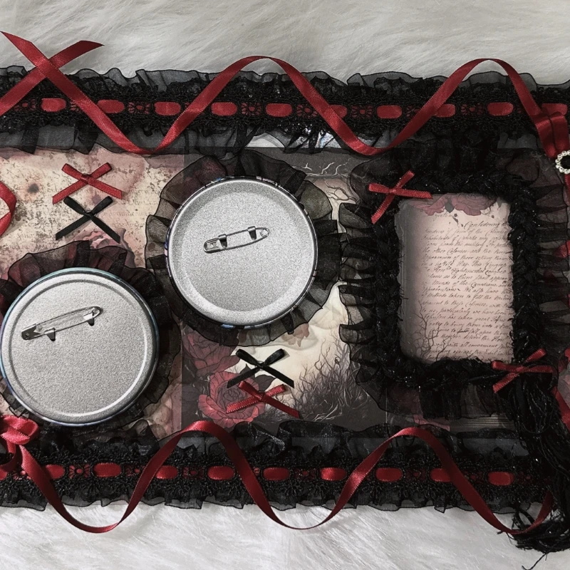 Gotik Siyah Kırmızı Kart Tutuc - Organza Ribbon Spool incelemesi ve fiyatı