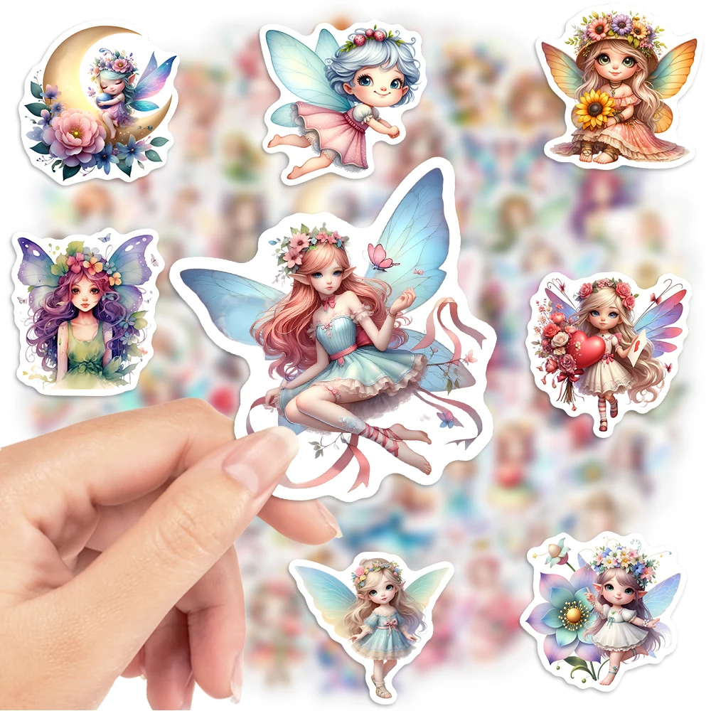 Fantasy Kawaii Elf Fairies Angels Stickers DIY Gift Kids Toy Waterproof Decal for Laptop Phone Scrapbook Luggage Decorative