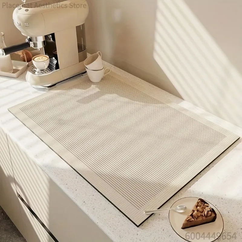 Diatomaceous Earth Drying Mat Geometric Creative Printing Kitchen Table Sink Absorbent Heat-Resistant Anti-Scald