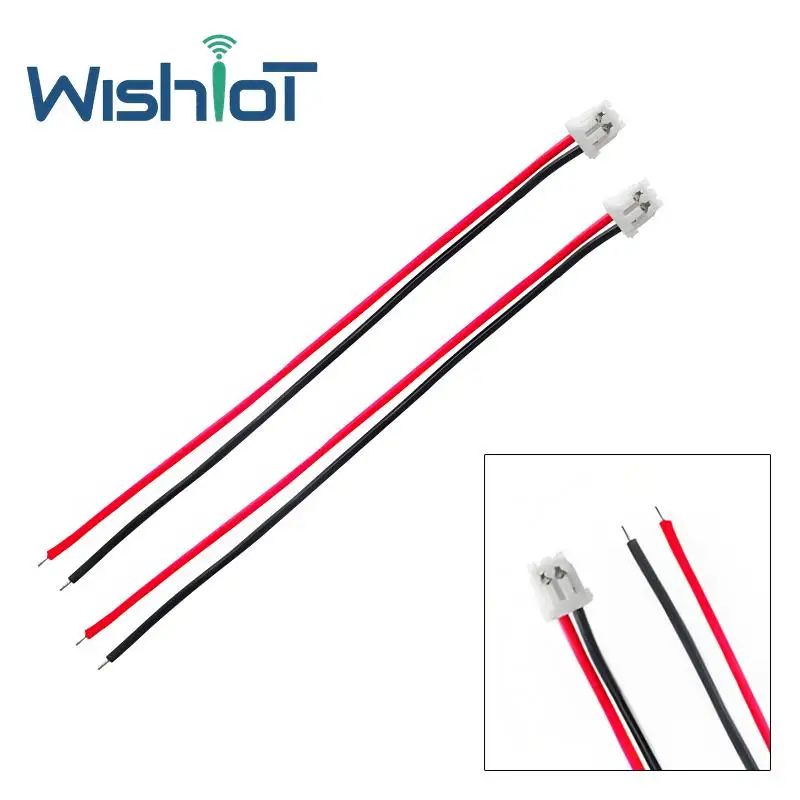 10PCS 15cm JST 1.25mm 2-Pin Male Connector Cable 28AWG for Heltec LoRa32 WiFi Lora Board Battery Connection - 150mm Wire Length