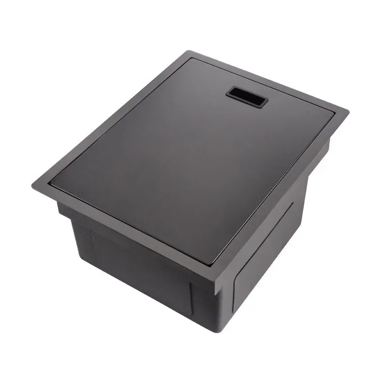 202635*45Cm Hidden Sink Mini Small Basin 304 Stainless Steel Basin Island Sink Bar Sink Coffee Shop Basin Hot and Cold Faucet