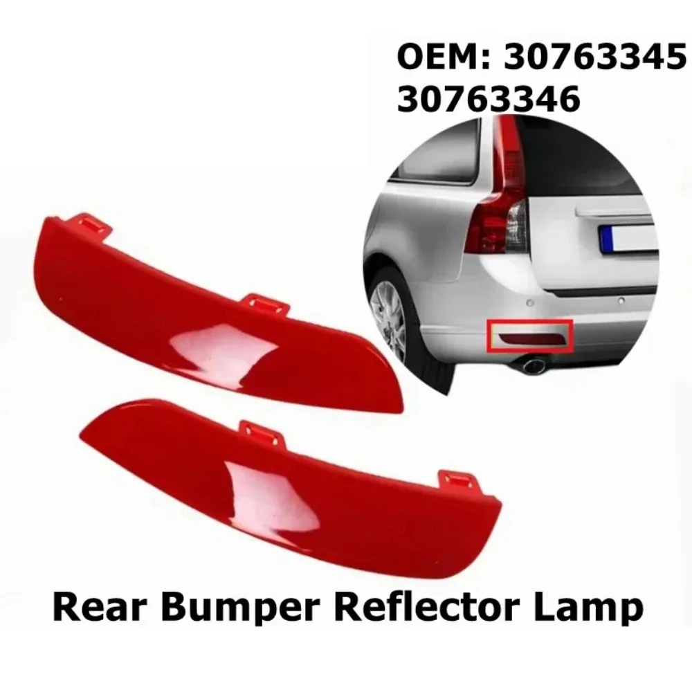 

for 2008-2012 S40 V50 Volvo Rear Bumper Reflector Warning Reflective Strip 30763345 30763346
