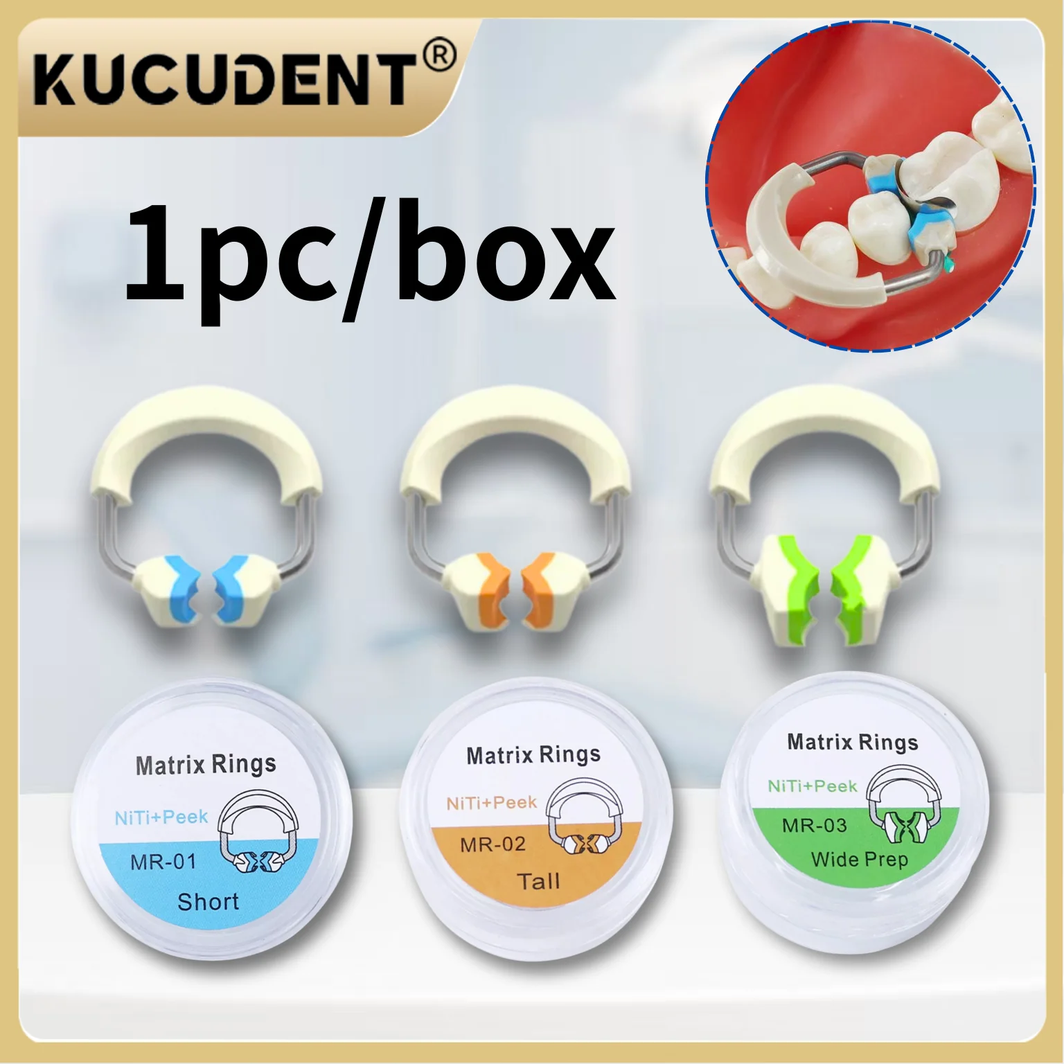 

1 PC Dental Sectional Matrix System - Nickel Titanium Matrices with Spring Clip Rings & Silicone Clamps for Restoration