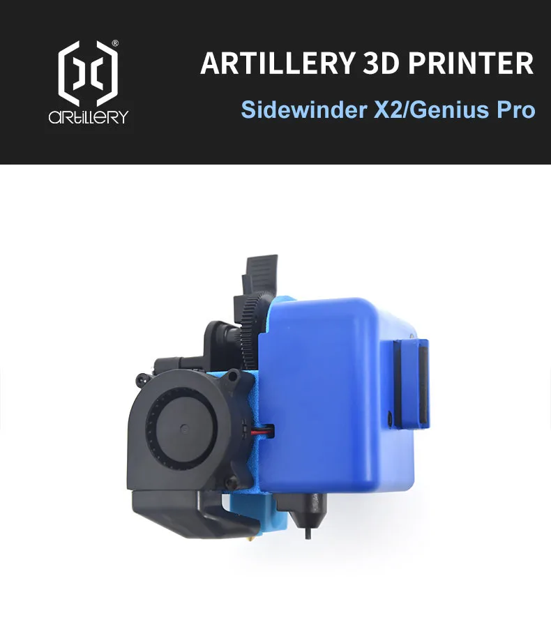 Artillery X2 Full Metal Extruder Assembled SW-X2&Genius Pro Extruder Hotend Hardened Steel Nozzle 3D Printer Accessories