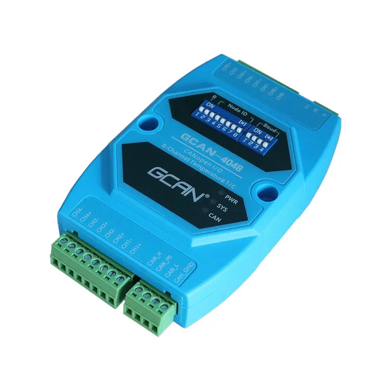 Remote I/O CANopen interface 8-channel thermocouple input industrial grade analog acquisition module