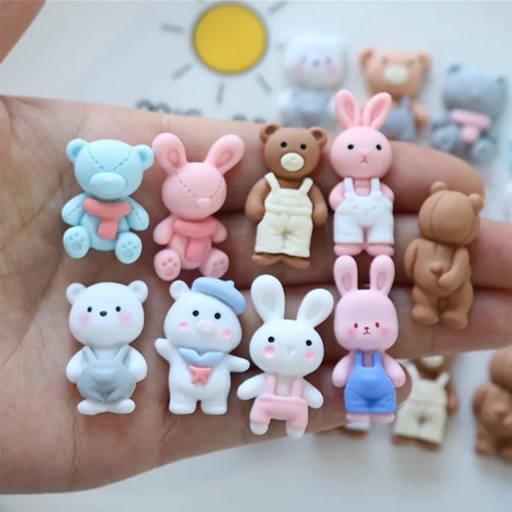 10PCS Kawaii Pants Animal Series Flat Back Resin Cabochons For Hairpin Scrapbooking DIY Jewelry Craft Decoration Accessories