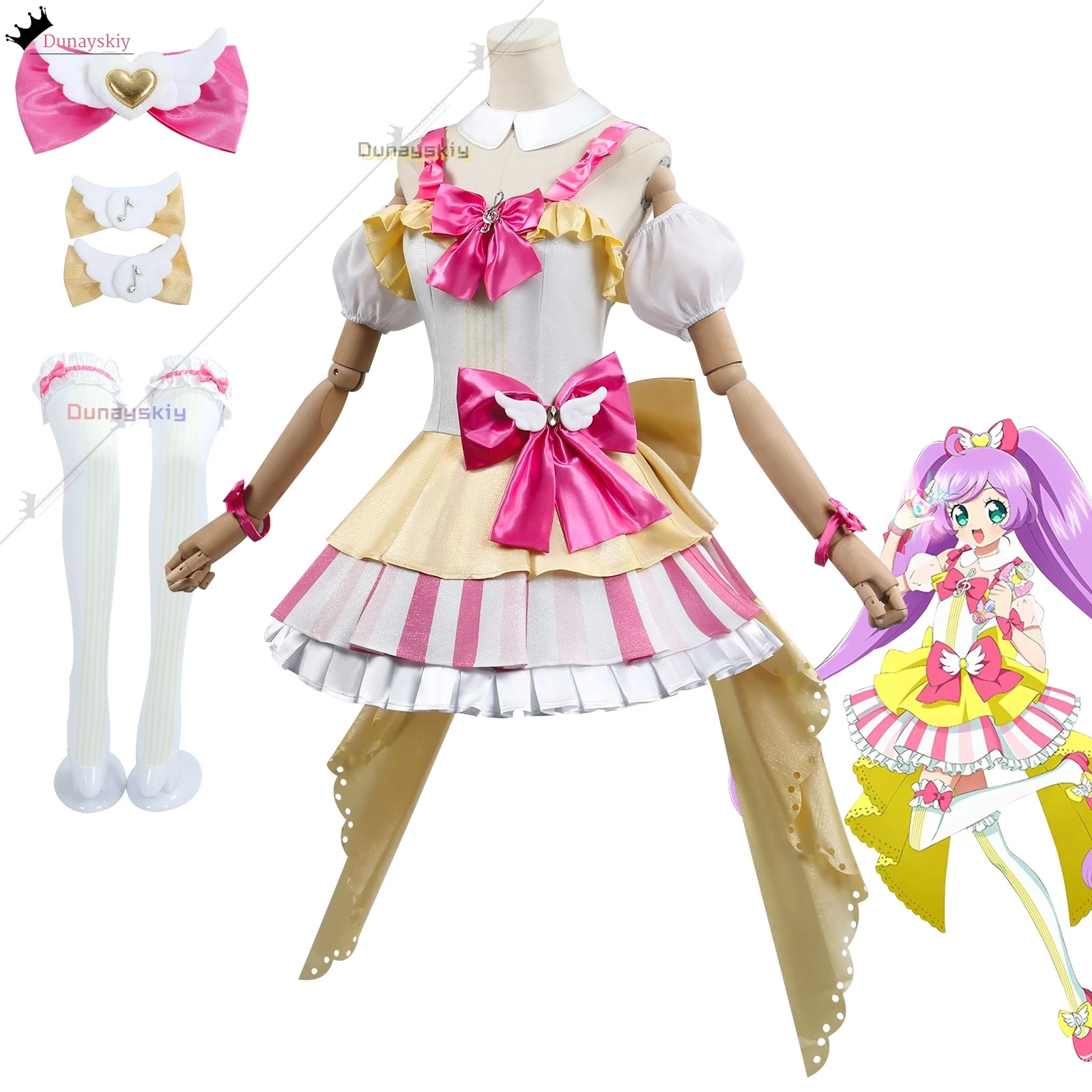 Manaka Laala Cosplay Anime Pripara Costume Sweet Gorgeous Uniform Dress Women Halloween Carnival Role Play Clothing